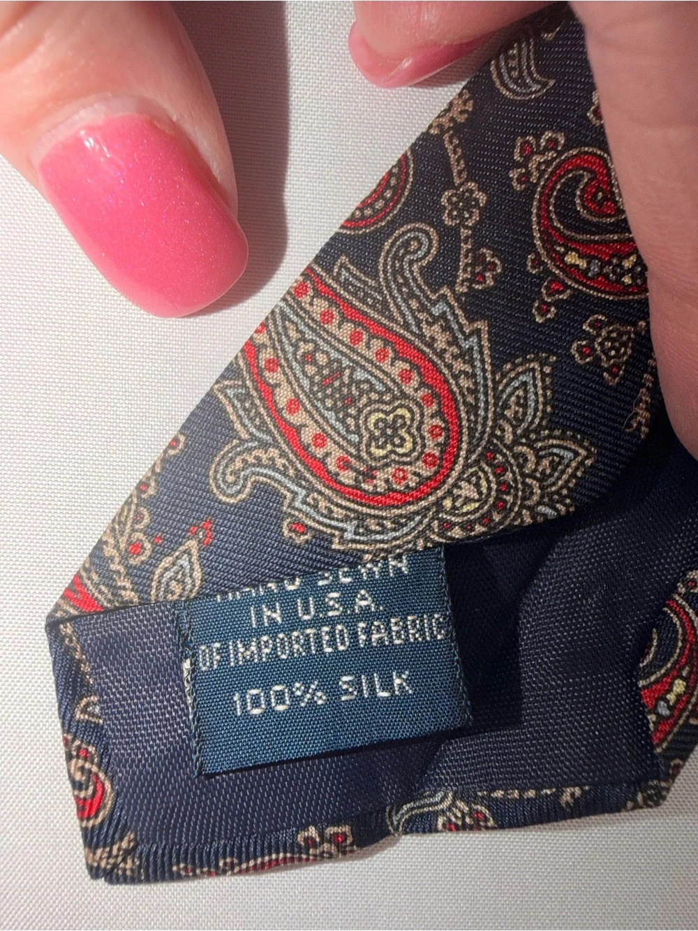 Vintage Lands’ End  Direct Merchants 100% Silk Paisley Necktie Made in USA